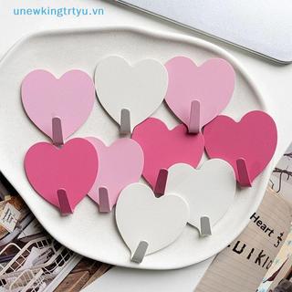 Unewtyu 5 Cái Móc Treo Tường Tự Dính Hình Trái Tim, Thép Không Gỉ, Treo Quần Áo Khăn, Móc Chìa Khóa, Trang Trí Phòng