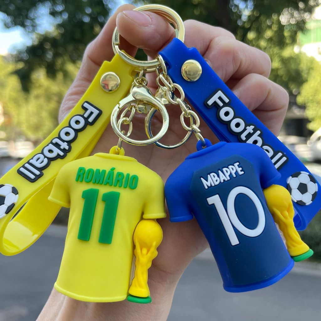 2026 Bóng Đá World Cup Messim Bape Hoạt Hình Jersey Móc Khóa Ba Lô Mặt Dây Chuyền Quà Tặng Nhỏ