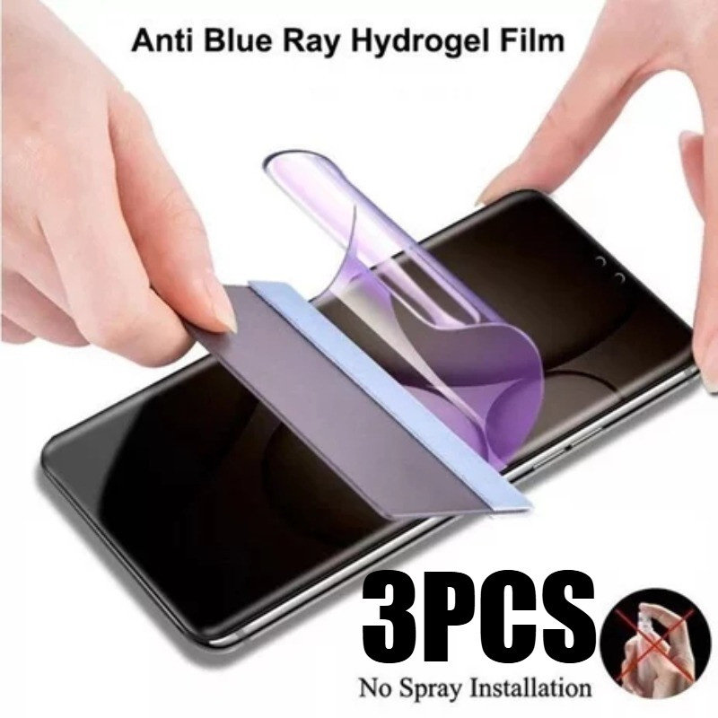3 Miếng Chống Gián Điệp Riêng Tư Mềm Hydrogel Cho Xiaomi 15 15S 15T 17 Ultra Pro Max Chống Ánh Sáng Xanh Và Mờ Phim Mờ Phim HD Bảo Vệ Màn Hình