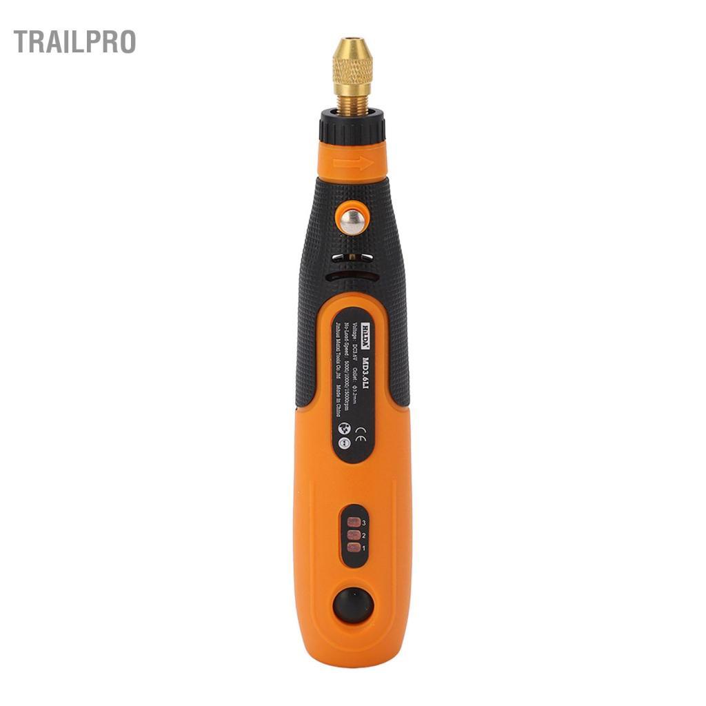 TrailPro Điện Bút Đánh Bóng Công Thái Học 10W Kích Thước Nhỏ Gọn Không Dây Dụng Cụ Xoay Có Thể Sạc Lại Tiếng Ồn Thấp Để Chà Nhám