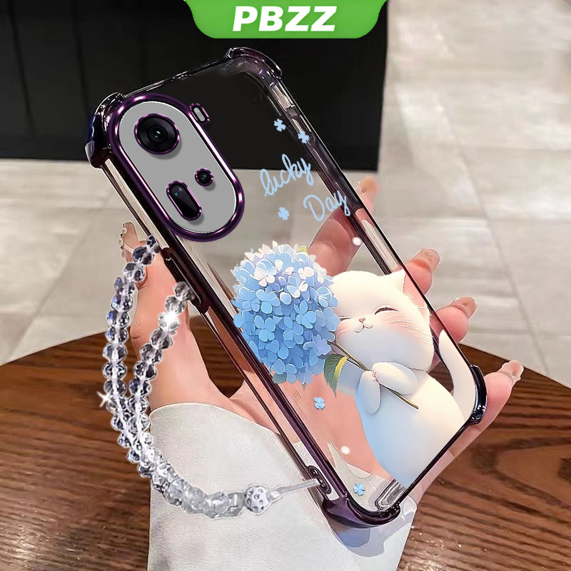 Ốp Lưng Cho OPPO reno 11 pro reno 11 5g 2023 Vỏ Điện Thoại Vỏ Mềm Silicon Chống Sốc Thiết Kế Mới Thẩm Mỹ Trong Suốt Hoạt Hình Mèo Vòng Tay Cho Bé Gái SJSLLSHM01