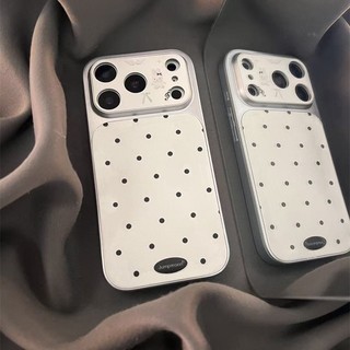 Chấm bi đen đơn giản phong cách Hàn Quốc Thích hợp cho iPhone17PROMAX Vỏ điện thoại 16pro / 15 / 14 / 13 / 1226.3.16