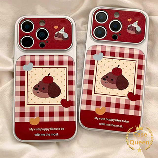 Vỏ kẻ sọc thời trang hoạt hình dễ thương cho chó con Tương thích với IPhone Air 17 11 15 16 12 13 14 Pro Max XR 15 16 14 Plus 12 16 14 17 13 Pro Vỏ họa tiết da sáng tạo sang trọng