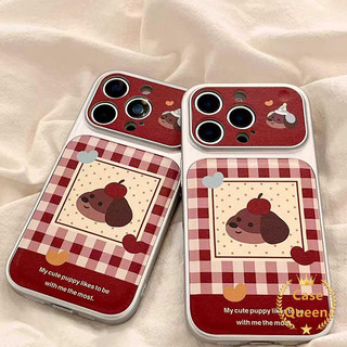 Vỏ kẻ sọc thời trang hoạt hình dễ thương cho chó con Tương thích với IPhone Air 17 11 15 16 12 13 14 Pro Max XR 15 16 14 Plus 12 16 14 17 13 Pro Vỏ họa tiết da sáng tạo sang trọng