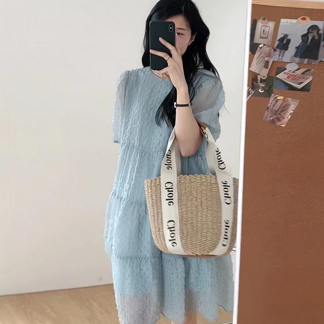 Đầm midi cỡ lớn dành cho nữ, thời trang mùa hè, váy voan dáng rộng, dài vừa phải, thanh lịch, giúp tôn dáng cho nữ.
