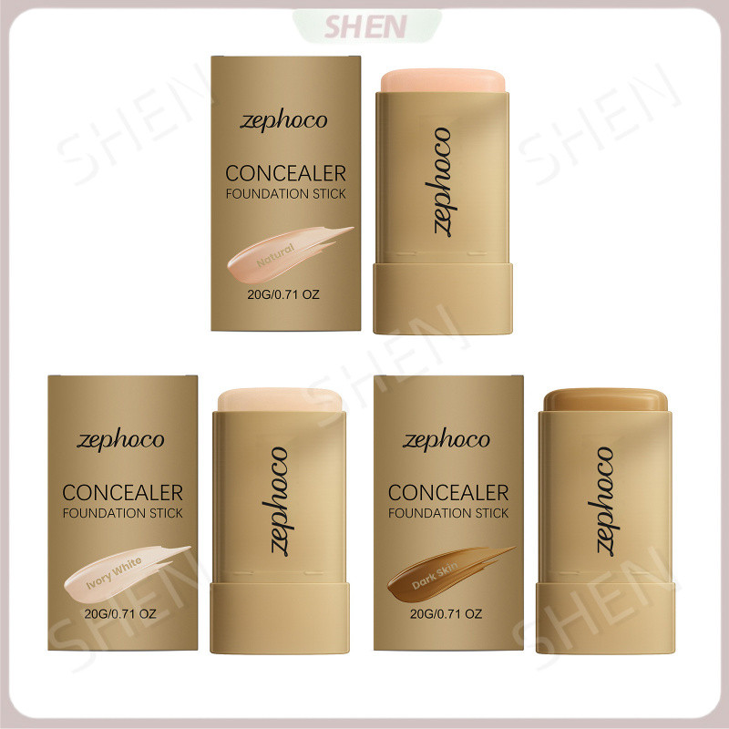 Zephoco Che Khuyết Điểm Foundation Stick Series Nhiều Màu Tùy Chọn Kem Che Khuyết Điểm Tự Nhiên Ánh Sáng Trong Suốt Nền Di Động Nền Tảng Dính