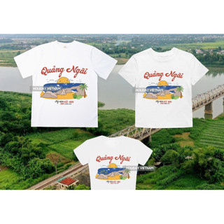 Áo thun Quảng Ngãi Du lịch Việt Nam chất thun cotton thoáng mát, from oversize và babytee