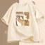 Áo thun unisex - In hình mèo hoạt hình - 100% cotton - Phong cách và đa năng - Thoải mái và mềm mại - Dáng rộng C004