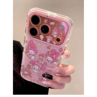 Bảo Vệ Toàn Diện Ống Kính Hoạt Hình Dễ Thương Màu Hồng Giai Điệu Hai Lớp imd Ốp Lưng Điện Thoại iPhone 17Promax 17Pro 15 16 Promax Vỏ Chống Sốc Ngọt Ngào Nữ Tính