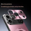 Ốp điện thoại mờ mạ điện cho IPhone 17 16 15 14 13 Pro max 16E Giá đỡ xoay Vỏ bảo vệ từ tính Khung ống kính kim loại Vỏ chống rơi