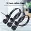 100 dây thít dây rút lạt nhựa màu trắng, Nylon tự khóa dây buộc cáp lỗ tròn, đen có đầu bắt vít các cỡ 15cm-TOOLIX