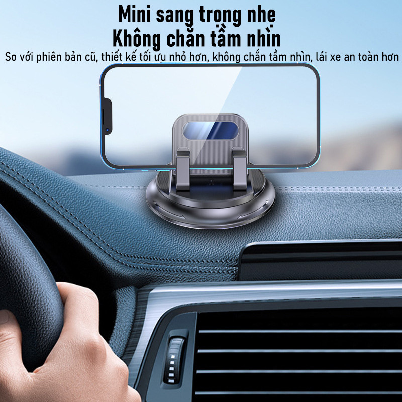 Giá Đỡ Điện Thoại Cho Bảng Điều Khiển Ô Tô - Lắp Dễ Dàng, Chắc Chắn Không Che Tầm Nhìn, Chống Rung & Xoay 360°