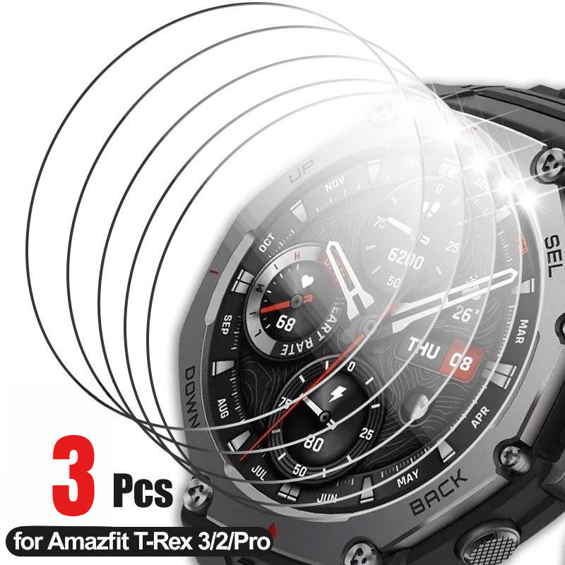 Dành Cho Amazfit T-Rex3 T-Rex3Pro T-Rex2 1-3 Chiếc 9H HD Kính Cường Lực Cho Amazfit T-Rex 3 2 Pro Siêu Thông Minh Bảo Vệ Màn Hình Đồng Hồ Bảo Vệ Chống Sốc Chống Trầy Xước Phim