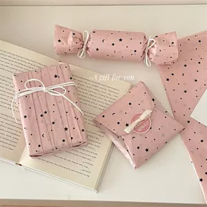 Vũ Trụ Lãng Mạn ~ ins Phong Cách Hồng Đen Ngôi Sao Mặt Trăng Quà Tặng Giấy Sydney Ngày Lễ Quà Tặng Giấy Trang Trí 0331
