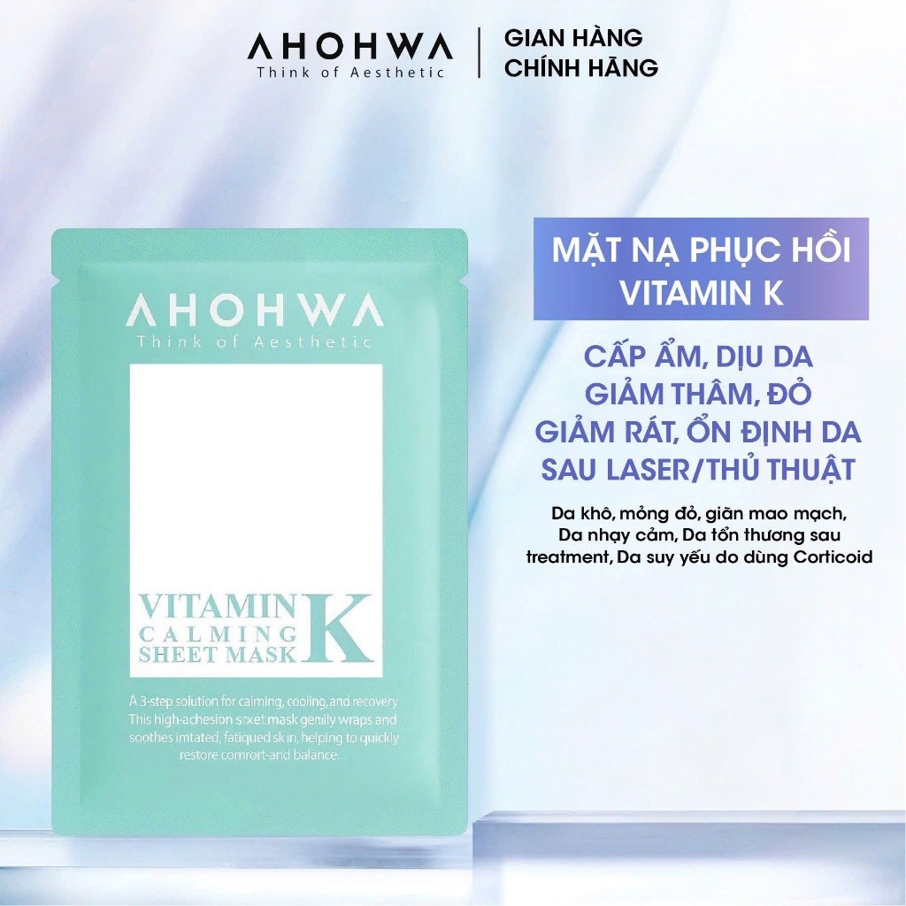 Mặt Nạ AHOHWA Vitamin K Calming Mask Cấp Ẩm Phục Hồi