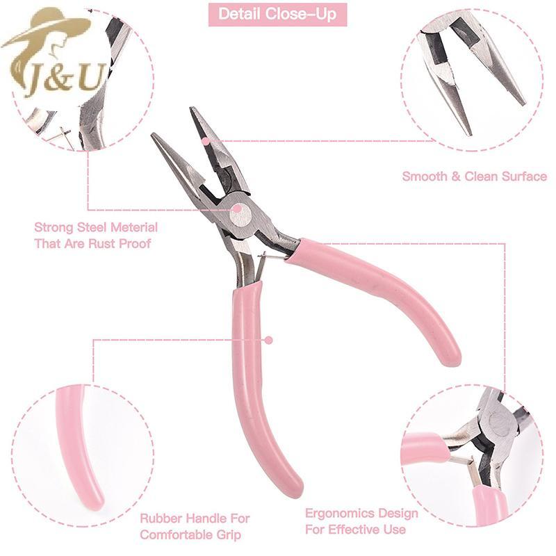 Kìm Mini Hình Chữ thập Tròn Đính Hạt Cách Nhiệt - Dụng cụ Làm Trang Sức
