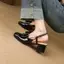 VNMZG34-39 Size Lớn Nơ Ngọt Ngào Bằng Sáng Chế Da Ngón Chân Sandal Nông Lưng Rỗng Khóa Dây Đeo Mary Jane Giày Cưới