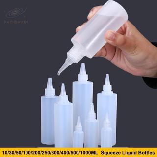[hatheaven] Chai nhỏ giọt bóp nhựa rỗng 10-1000ML có nắp vặn Mắt bán trong suốt Mực lỏng Sơn dầu Hộp đựng sắc tố Đẹp