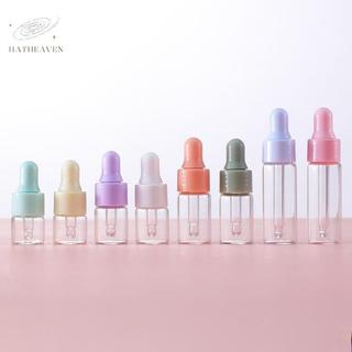 [hatheaven] Bộ 7 Chai Nhỏ Giọt Mini Di Động Có Thể Đổ Lại 1 / 2 / 3 / 5ml Lọ Thủy Tinh Màu Macaron Trống Có Thể Tái Sử Dụng Hộp Đựng DIY Đẹp