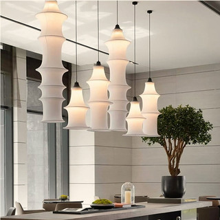 AIMI Tre Phong Cách Vải Mặt Dây Chuyền Ánh Sáng Vintage Wabi Sabi Phòng Khách Phòng Ăn Trang Trí Treo Đèn Phòng Ngủ Chiếu Sáng Hành Lang