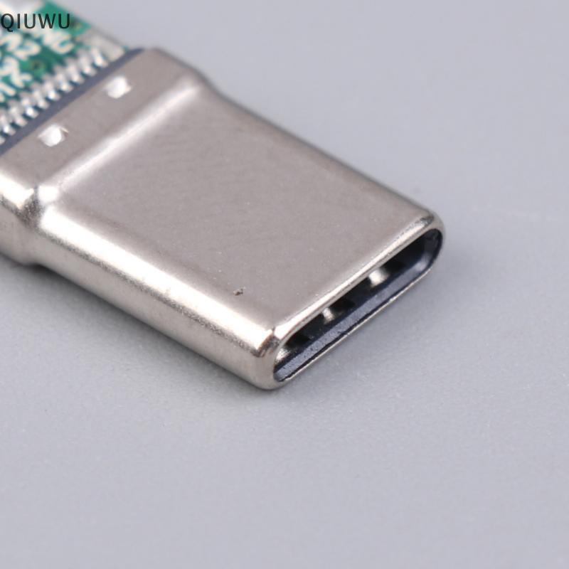 QIUWU 2 / 5 Cái USB3.1 24Pin Type-C Nam 5 Khớp Hàn Cho Điện Thoại Di Động C Đến C Với CC Solder Pad Sửa Chữa DIY Cắm Dữ Liệu.