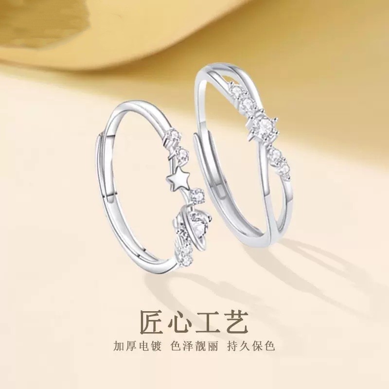 Nhẫn đôi nữ thời trang bạc S999