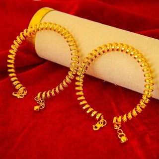Vòng tay titan mạ vàng thiết kế hoa, phù hợp mọi kích thước cổ tay