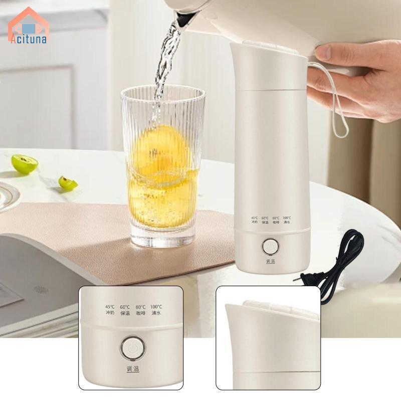 Acutuna Ấm Siêu Tốc Điện Di Động Làm Nóng Cốc Nước Ấm Trà Điện Ấm Siêu Tốc Du Lịch Bằng Thép Không Gỉ Ấm Đun Nóng Nhỏ Gọn Cốc Du Lịch Đèn Báo Thích Hợp Cho T