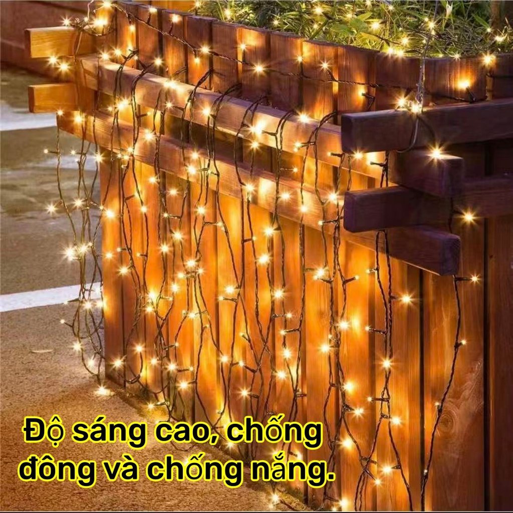 Dây Đèn Led Năng Lượng Mặt Trời 8 Chế Độ Có Nút Cảm Ứng Chống Nước Trang Trí Sân Vườn/Giáng Sinh/12m/22m