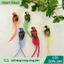 Tổ chim nhân tạo kèm chim giả trang trí, decor cây cảnh, sân vườn, màu ngẫu nhiên, sinh động tự nhiên