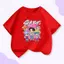 Hình Hoạt Hình, Thoáng Khí, Cổ Tròn, Tay Ngắn, Dáng Rộng, Cotton, Thời Trang, Áo Thun Bé Gái