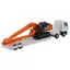 Takara Tomy Tomica Long Type Tomica No. 143 Hitachi Construction Machinery Hydraulic Excavator ZX210-7 SLF and Heavy Equipment Transporter Miniature Toy for ages 3 and up.