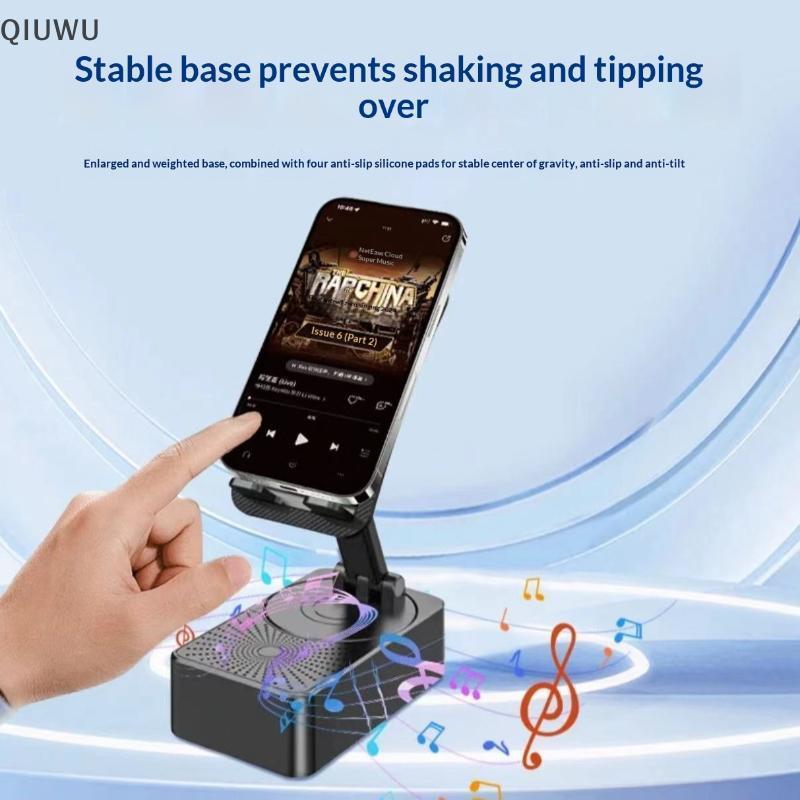 Loa QIUWU có giá đỡ điện thoại Giá đỡ điện thoại di động 5 trong 1 360° Đế đứng 5000mAh.