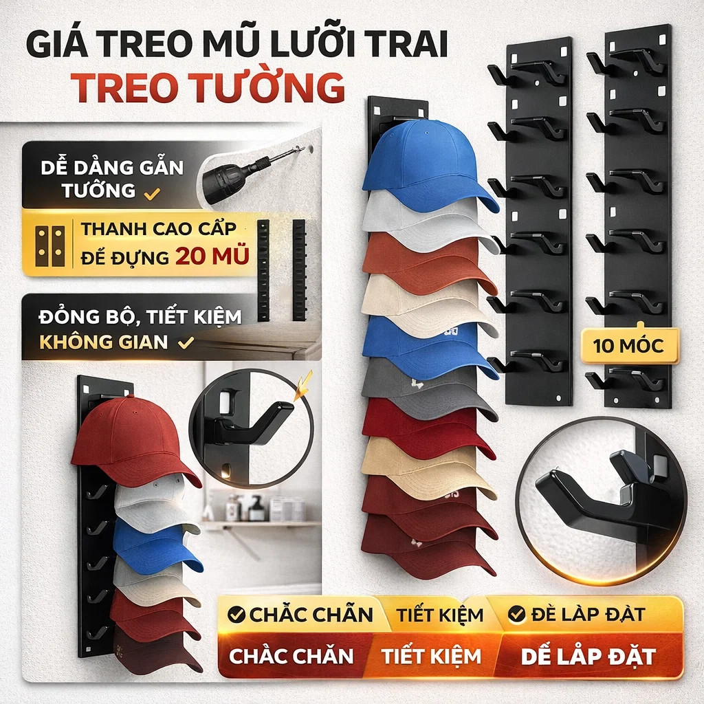⚡COD⚡Kệ để mũ bóng chày / Kệ lưu trữ đa năng / Kệ lưu trữ gia đình / Kệ để mũ bóng chày/Kệ trưng bày mũ bóng chày/tủ quần áo trong trung tâm mua sắm/kệ sắt để đồ đa năng