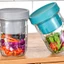 Hộp đựng Salad thủy tinh có cốc nước sốt riêng biệt và cân trong suốt để tươi mát