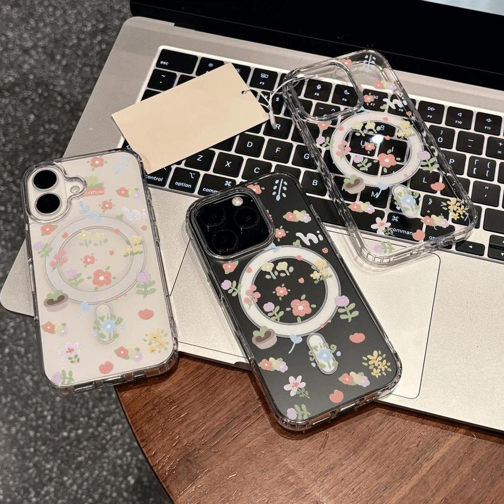 Caramel Hanano cho iPhone 171615promax trường hợp 141512 rõ ràng hút từ 13pro lỗ lớn