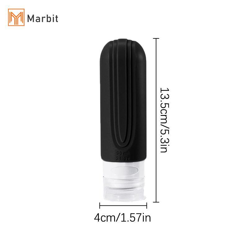 [Mar-T] 90ml / bộ Chai mỹ phẩm du lịch bằng silicon Hộp bóp rỗng Chai có thể đổ lại chống rò rỉ cho dầu gội Dầu xả Lotion