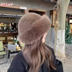 Mũ nữ lông cáo giả chống gió, ấm áp cho mùa đông - Phong cách Nga