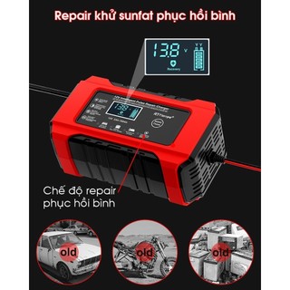 Sạc Bình Ắc Quy 12V 6A INTELLIGEN CHARGER 4AH - 100AH, Tự Ngắt Khi Đầy, Phục Hồi Ắc Quy Bằng Khử Sunfat,AIMVUKES