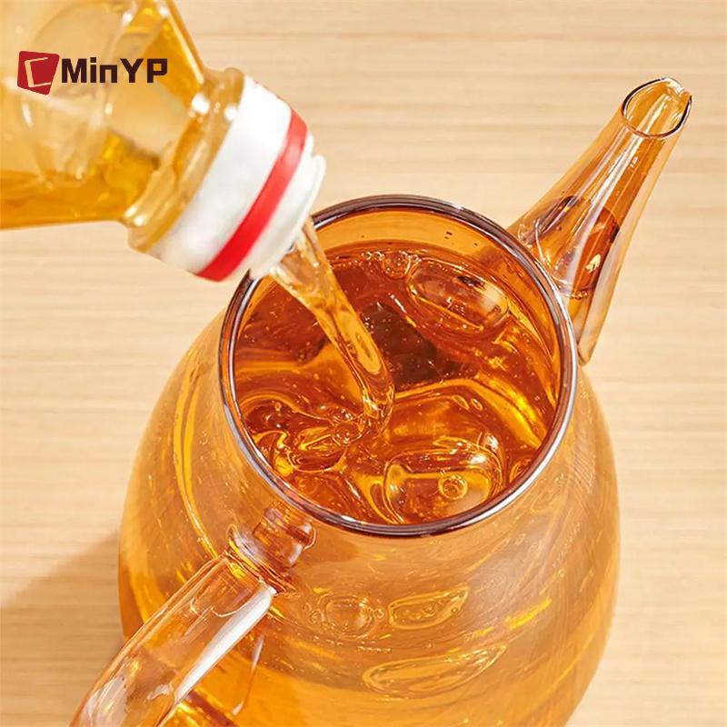 CMinYP 600 / 800 / 1000ml Chai đựng dầu có vòi nhỏ giọt Nhà bếp Bình dầu thủy tinh dung tích lớn Bình đựng dầu chống rò rỉ Glory