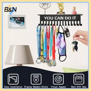 B & N Huy Chương Hiển Thị Ra Kim Loại Móc Treo Huy Chương Giá Đỡ Treo Tường Dung Tích Lớn Cho Đua Bóng Đá Bóng Rổ Thể Thao Karate.