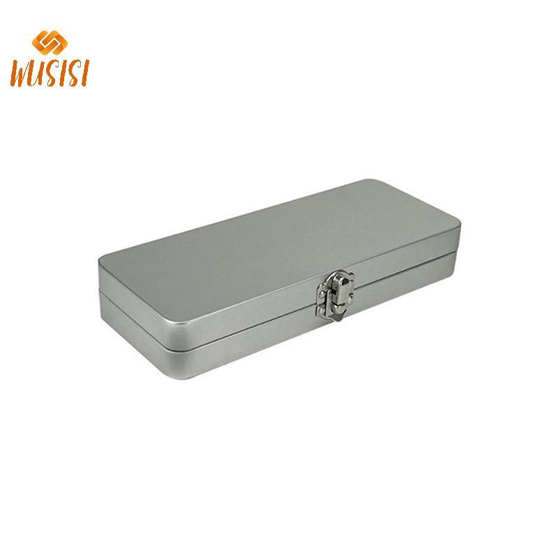 [WUSISI] Hộp hình chữ nhật bằng kim loại màu xám bạc bền bỉ có nắp đậy cho hóa đơn, mỹ phẩm, đồ dùng văn phòng Bảo quản hoàn hảo cho gia đình, văn phòng MỚI