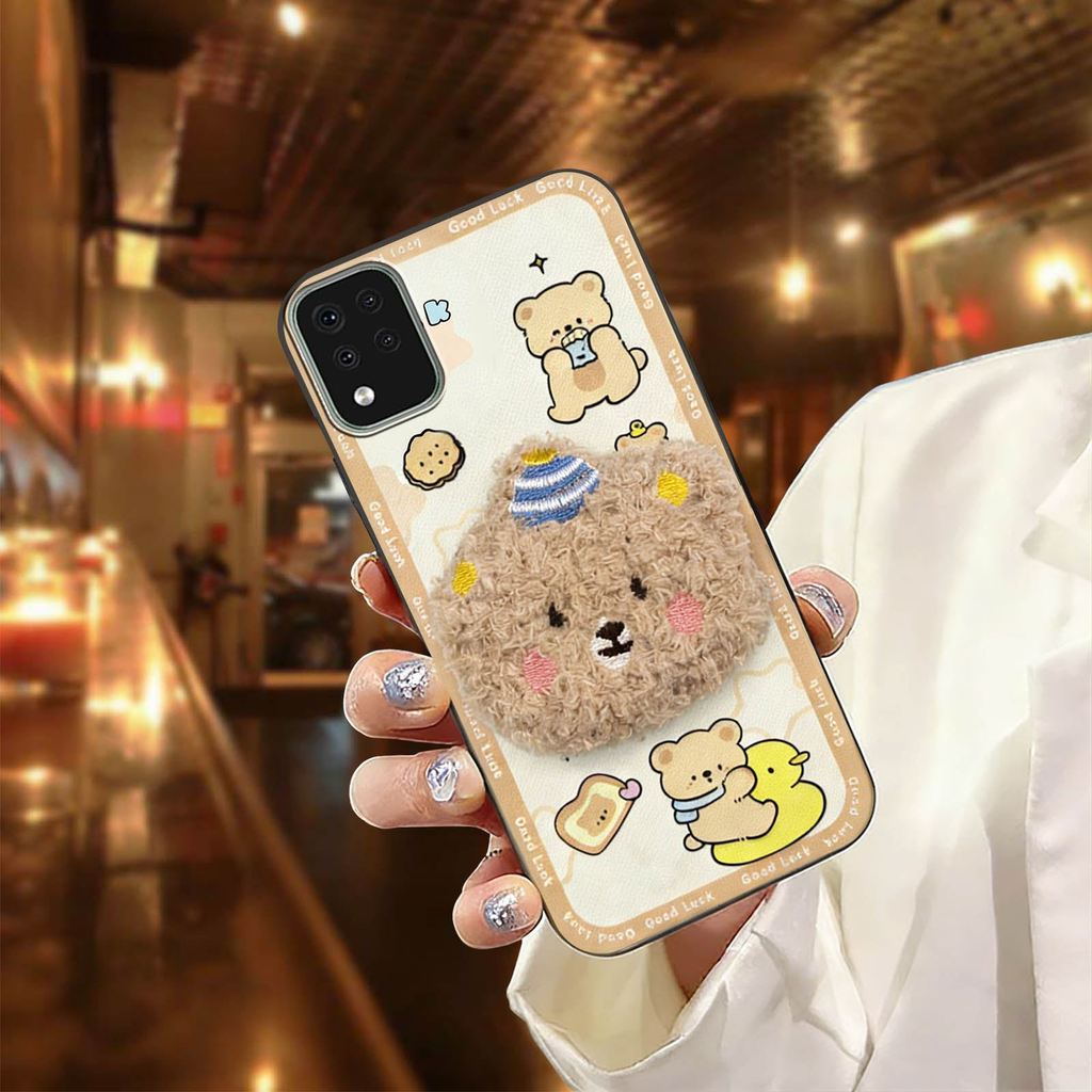 Ốp Điện Thoại Bảo Vệ Sang Trọng Cho LG K42 Vỏ Mềm Chống Sốc Hoạt Hình Bọc Toàn Bộ Chống Bụi Bền Chống Bụi Bẩn Ba Chiều Thêu Vải TPU Miếng Dán Silicon Chống Thấm Nước Dễ Thương