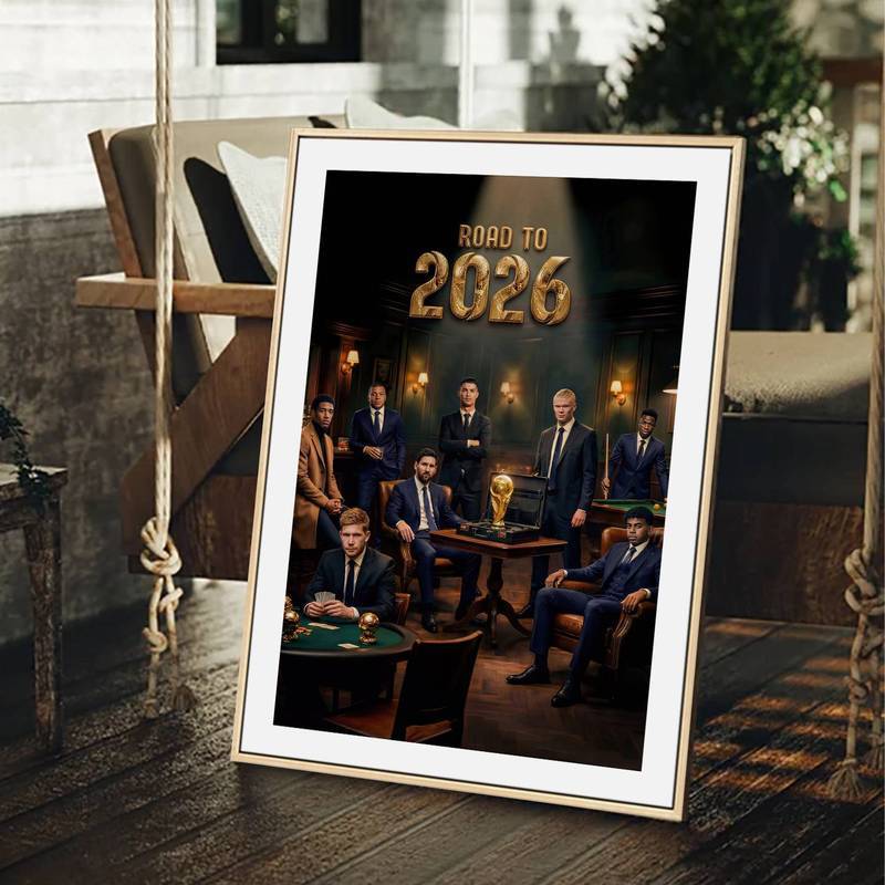 Bóng Đá Truyền Thuyết Canvas Nghệ Thuật Treo Tường Messi Ronaldo Poster 2026 World Cup Phòng Khách Sofa Nền Trang Trí