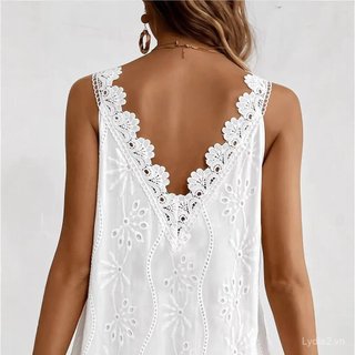 <![Giảm giá 10%] Váy chữ V ren plus size dáng rộng cho mùa xuân-hè
