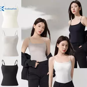 Kudosation Camisole Mùa Hè Màu Trơn, Chất Liệu Đá Lụa Ngọc Trai, Thiết Kế Spaghetti Dây Không TaySlim Fit và Có Miếng Lót Ngực