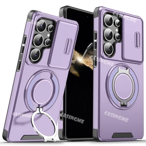 Ốp Điện Thoại Giáp Sang Trọng Cho Samsung Galaxy S26Ultra S26 26S S24 S 26 S25 Plus + Ultra FE 4G 5G Trượt Camera Bảo Vệ Vỏ Từ Giá Đỡ Giáp Chống Sốc Ốp Lưng