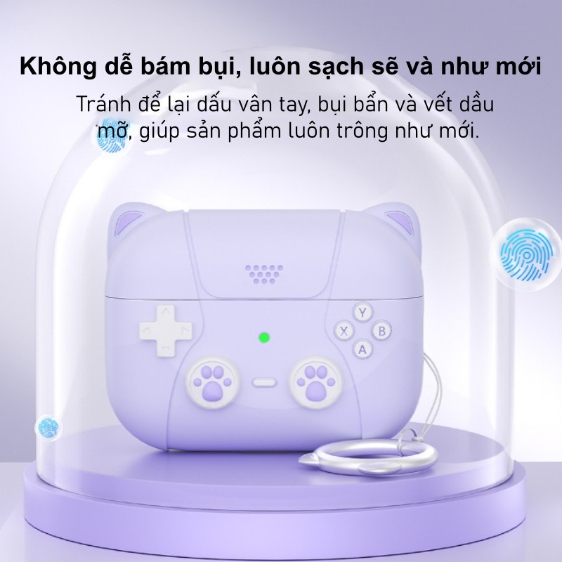 Vỏ Bảo Vệ Tai Nghe Silicon Chống Rơi - Dễ Thương Hình Mèo - Phù Hợp AirPods 3/4, Bảo Vệ Toàn Diện