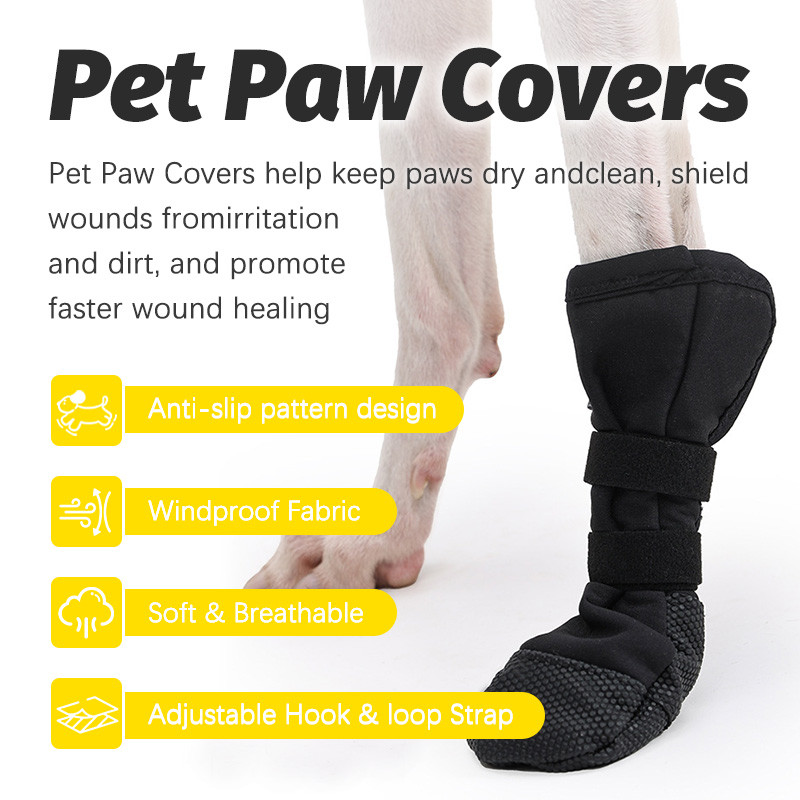 HamshMoc Thú Cưng Chăm Sóc Vết Thương Tất Chó Paw Bảo Vệ Thoáng Khí Chống Trượt Boot Cho Vết Thương Chân