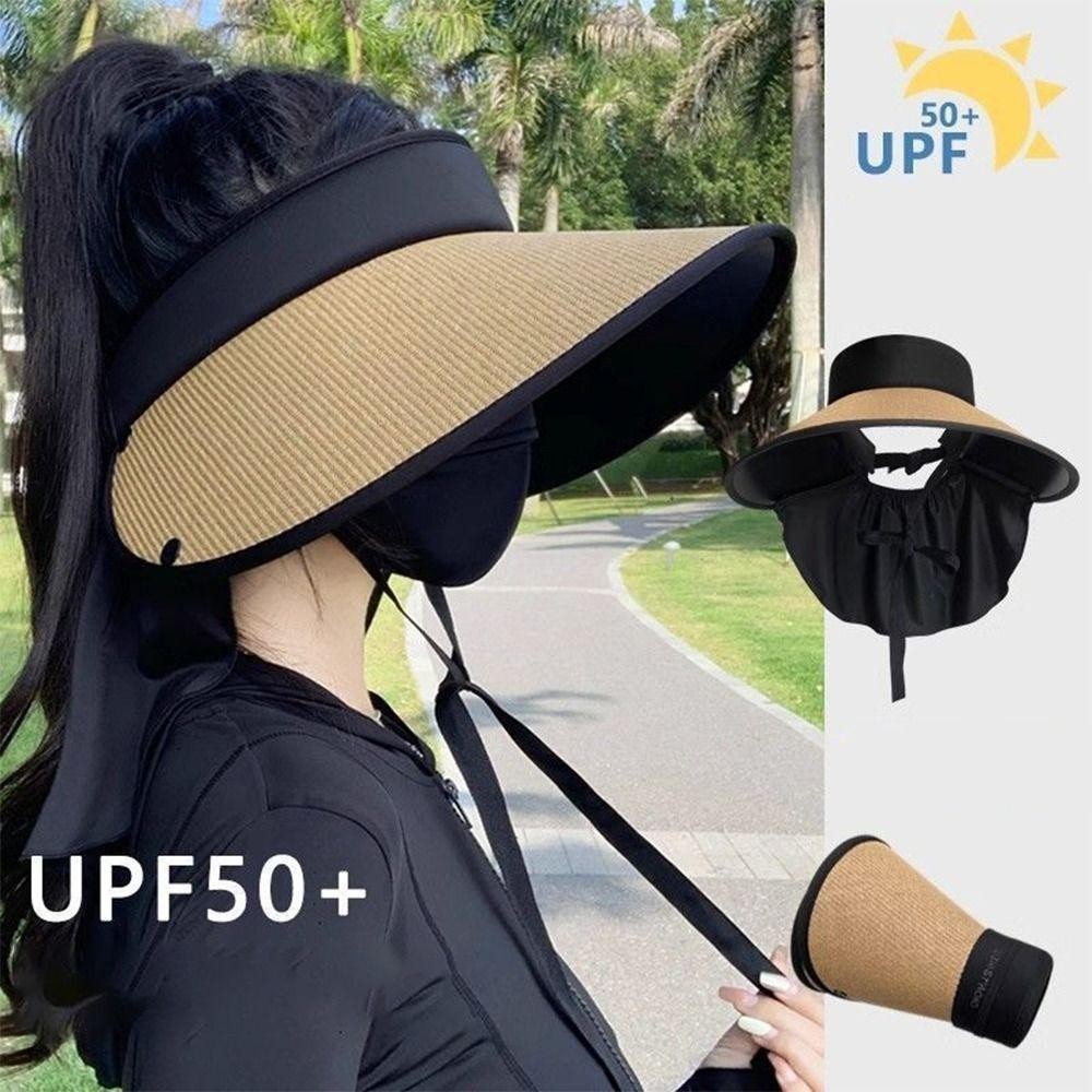 Mũ đi biển ESENIQUE, Mũ che nắng vành lớn UPF 50 +, Mũ che nắng chống nắng có thể gập lại có thể tháo rời